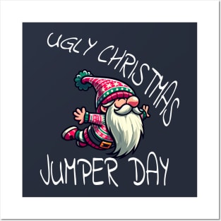 Ugly Christmas Jumper - Tacky Xmas Sweater with Gnome Posters and Art